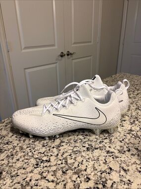 Nike White Football Cleats with Black Swoosh